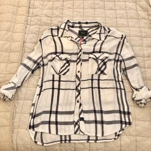 Rails While and Dark Grey Flannel Shirt